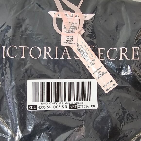 Victoria's Secret Glazed Satin Shine Long Pajama Set - Black - Size S / Regular - Picture 4 of 4
